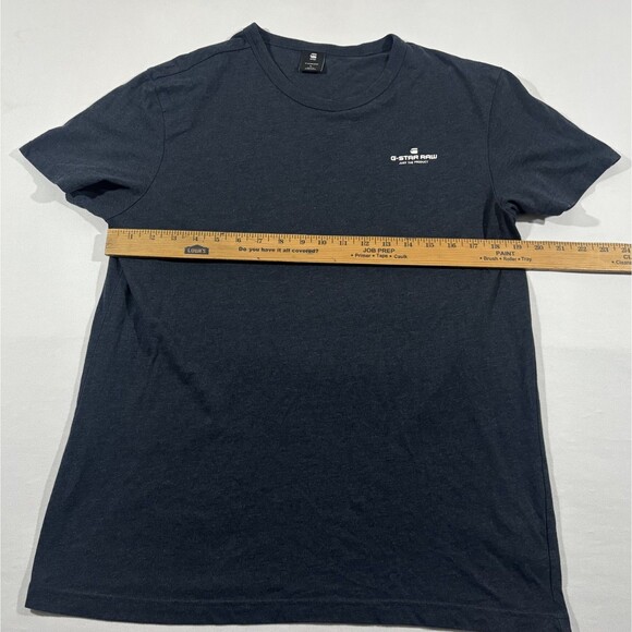 G Star Raw T Shirt Rodis RT Blue Logo Slim Fit Short Sleeve Crew Top Mens Sz L - Picture 5 of 11